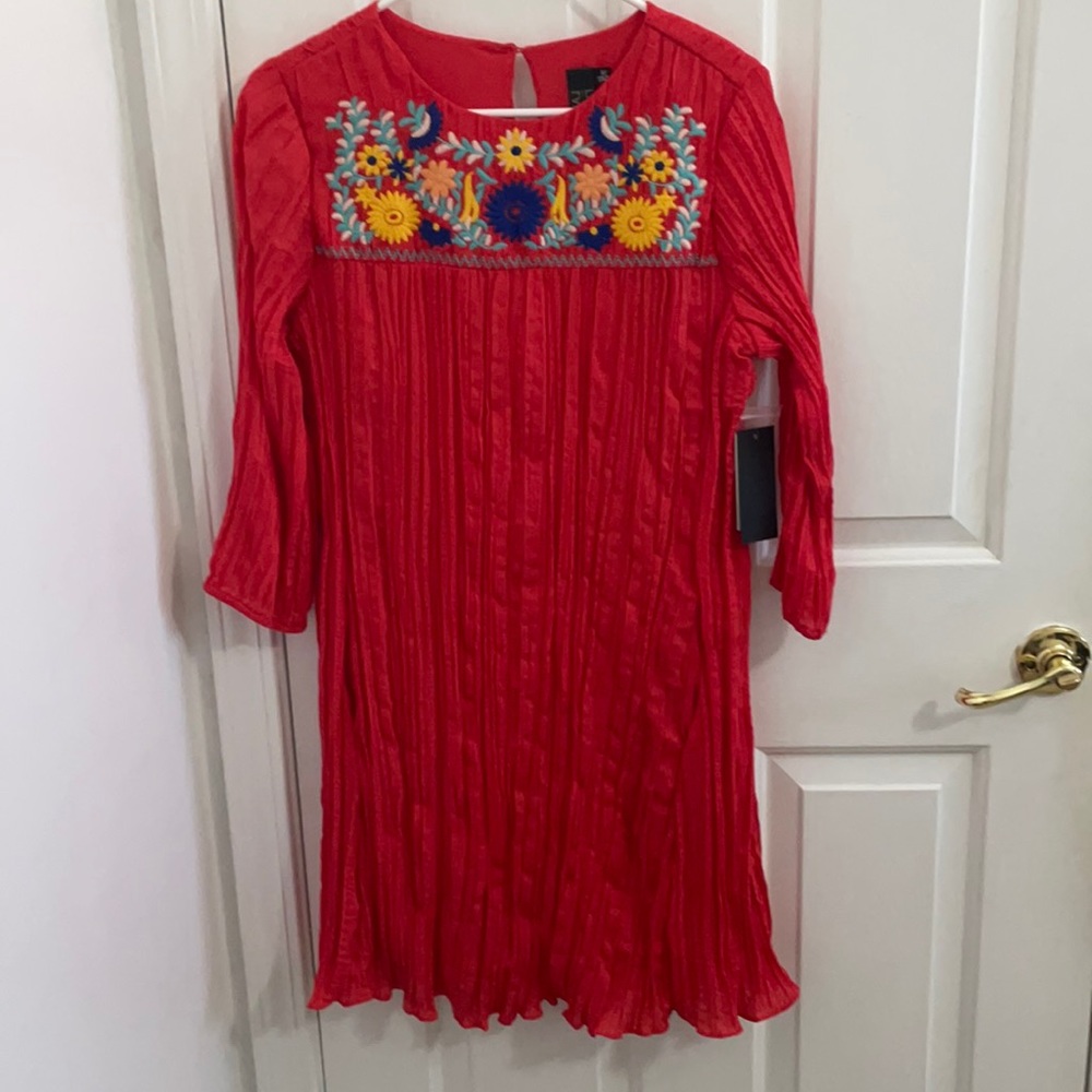 Floral Embroidered Boho Dress